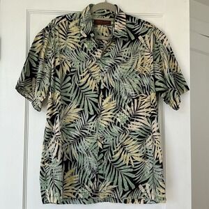 Tori Richard Cotton Lawn Shirt Mens Medium‎ Multicolor Palm Leaves Hawaiian S/S